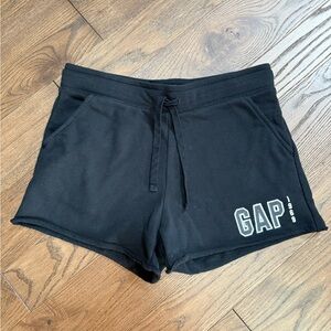 GAP Black Athletic Shorts Sweatshirt Material With Drawstring Waist